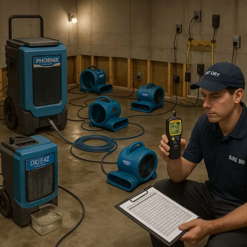 Structural Drying and Dehumidification process in Southfield, MI